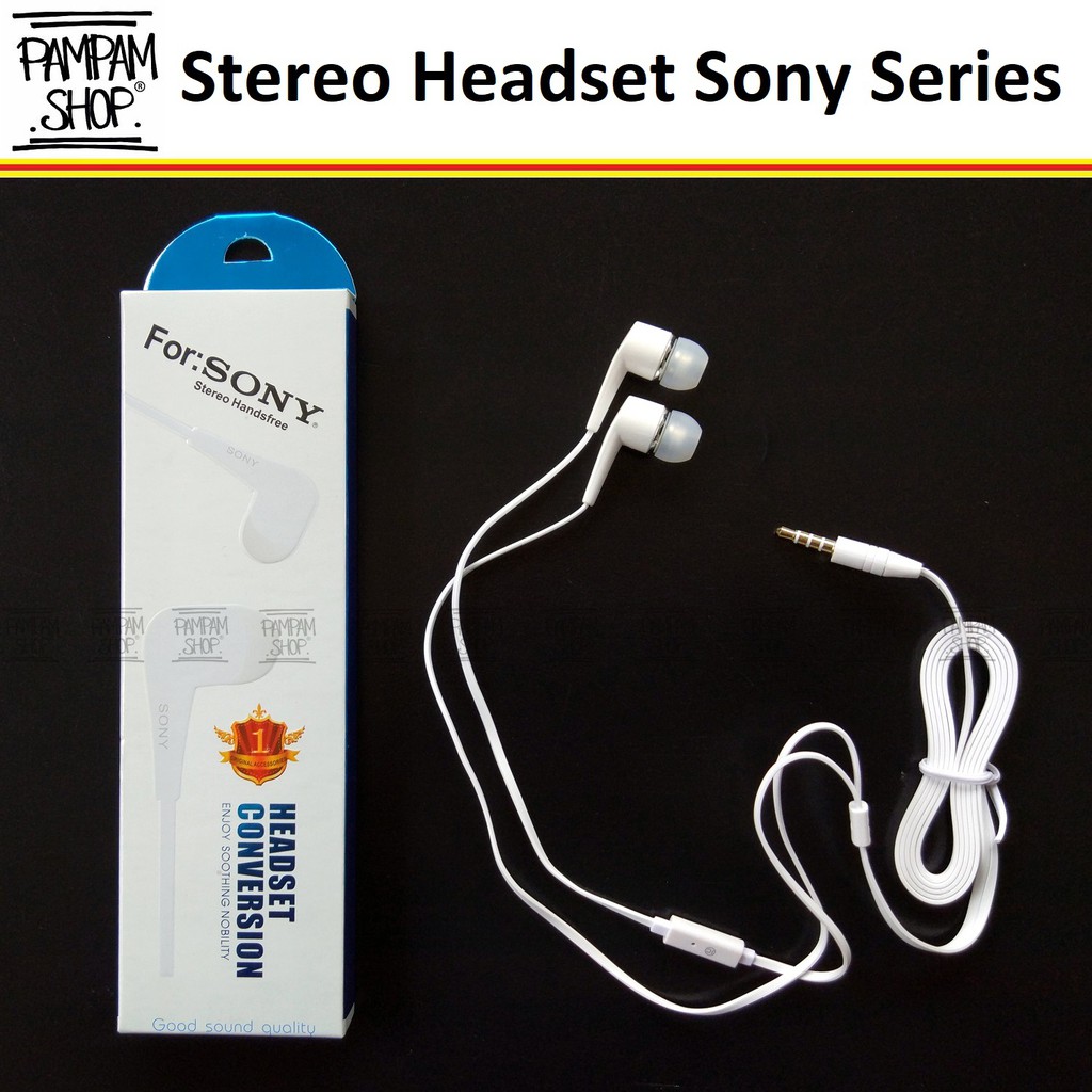 Headset Earphone Handsfree SONY PUTIH ORIGINAL CHINA Bukan EX300 EX700 Xperia Z1 Z2 Z3 Z4 Z5 XA M4 C