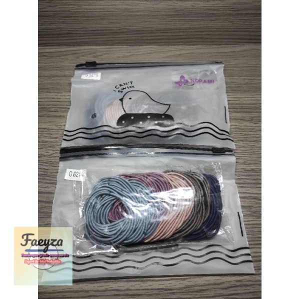 100 pcs ikat rambut karet korea pouch