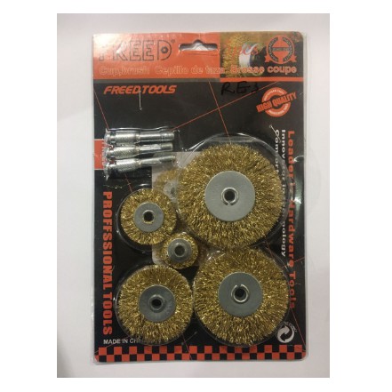 FRED 5 Pcs Mata BOR sikat KAWAT SET piring mangkok besi brush wire