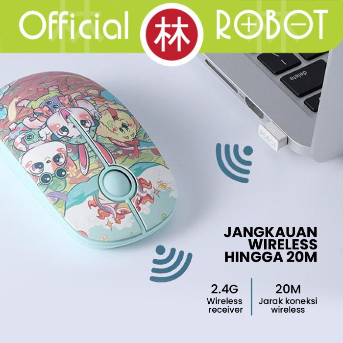 Robot M330 Wireless Mouse Silent Key Cherry Scroll Safari Version