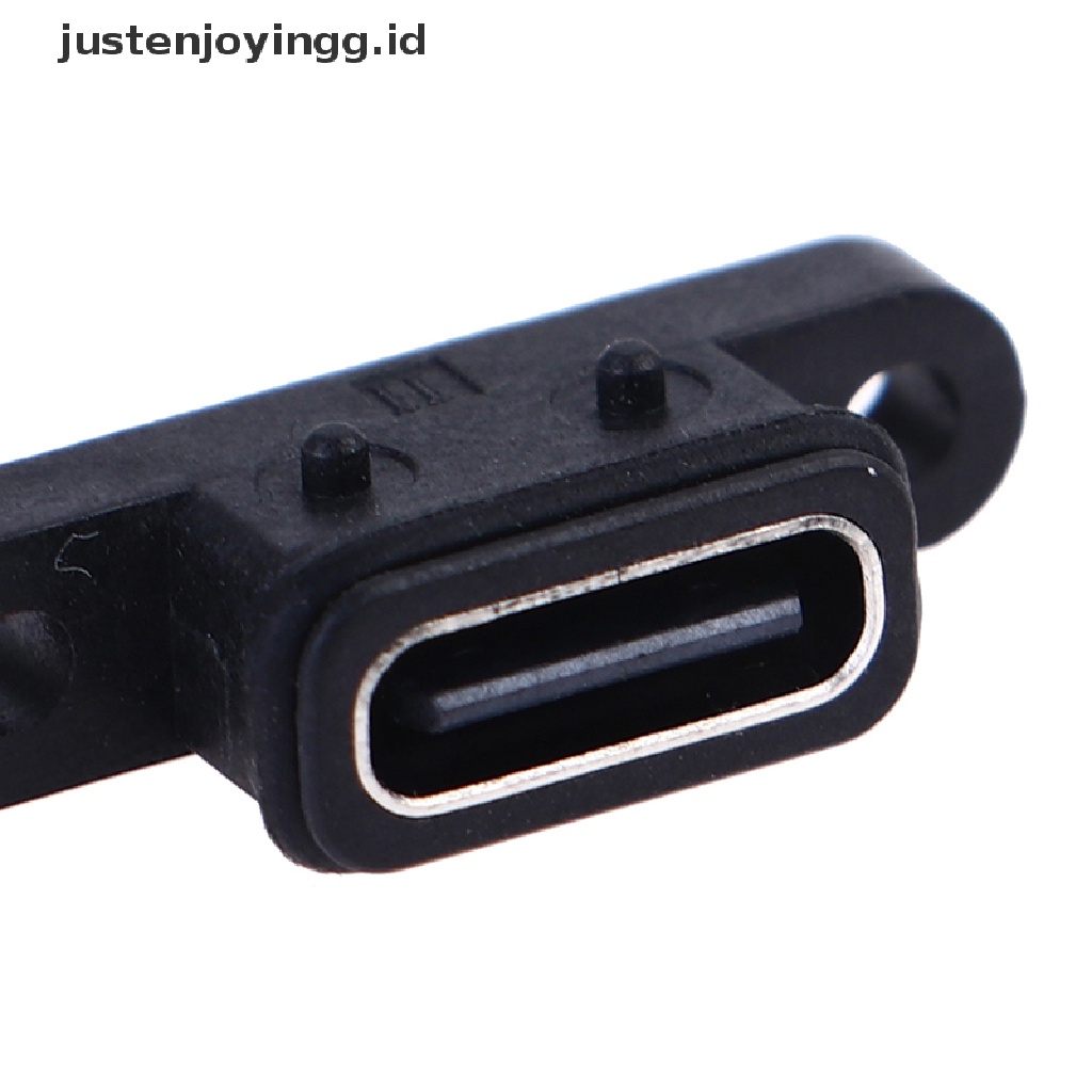 // justenjoyingg.id // 2pcs TYPE C 2Pin Waterproof Female USB C Socket Port With Screw Hole ~