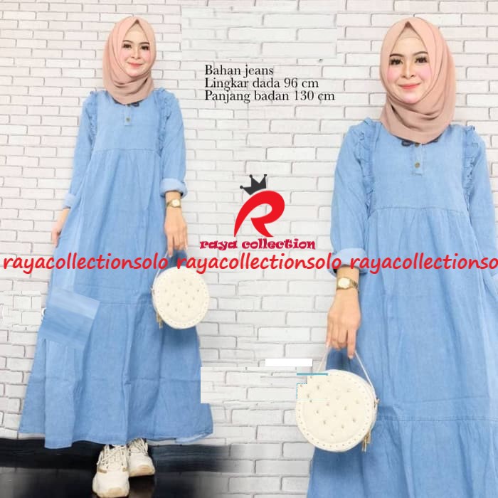 Malia gamis /Gamis Jeans murah KEARA GAMIS /Maxy jeans premium /Ninna dress jeans