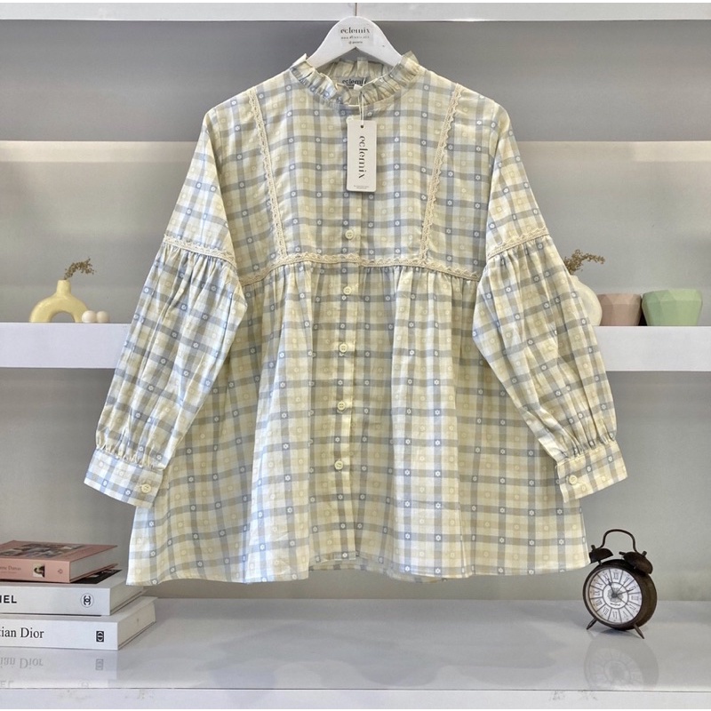 Eclemix Top Sono Gingham Shirt Korean Vintage (Non Dobby)