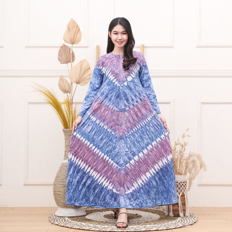 Daster Lengan Panjang Jumbo LD 120 Bahan Kaos Busui Resleting Depan Kekinian Mama Muda Gamis Nyaman Adem Melar Viral Murah