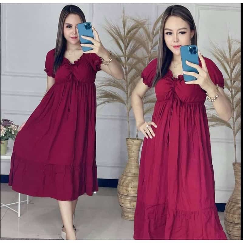 dress Serut Dada Elsa Terbaru / daster Rayon Premium/ Dress Andin Ikatan Cinta