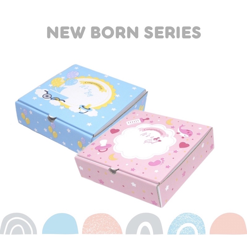 

MIHAN Box Gift Hampers Baby Born Series Ukuran 24x24x7 cm | Kado Newborn | Kado Kelahiran Anak | Baby Boy | Baby Girl