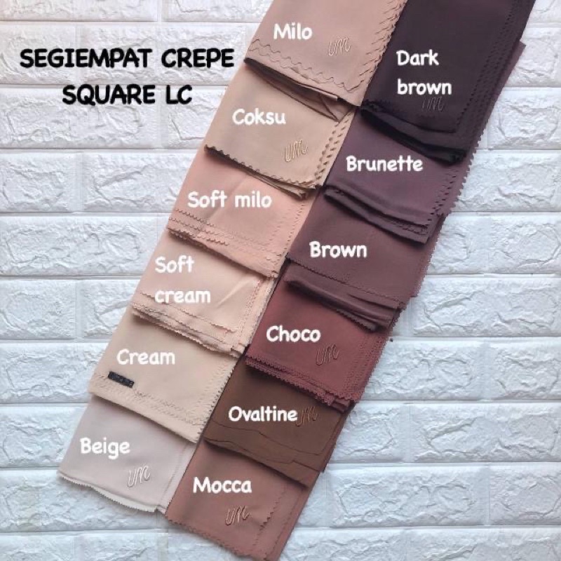 SEGIEMPAT CREPE SQUARE LC UMAMA SCARF / HIJAB JIBAB SQUARE DIAMOND LASER CUT MURAH