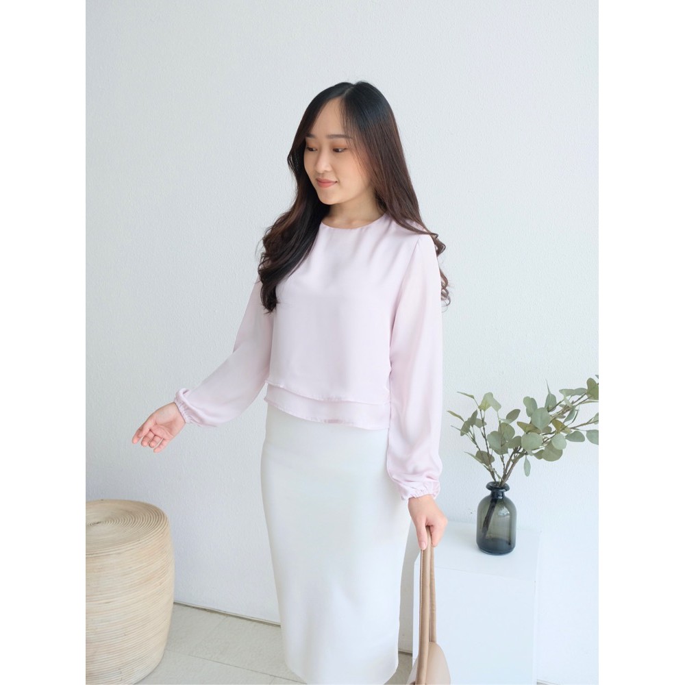 Kadaka T-0369 Top Satin Lengan Panjang