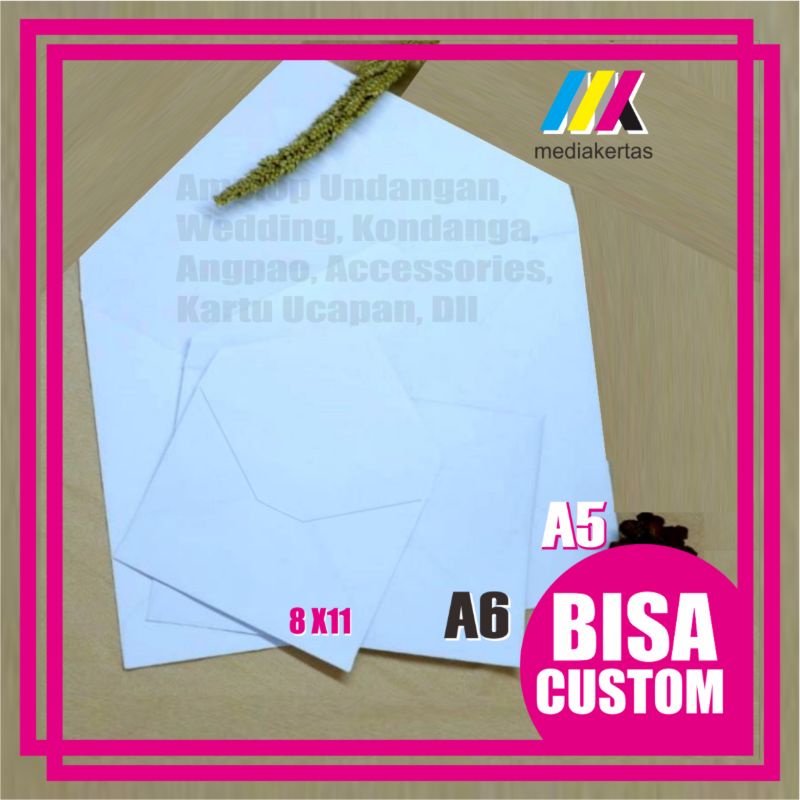

AMPLOP Putih A5 / AMPLOP A6 / AMPLOP 11x8 / AMPLOP UNDANGAN / AMPLOP KONDANGAN/AMPLOP MURAH