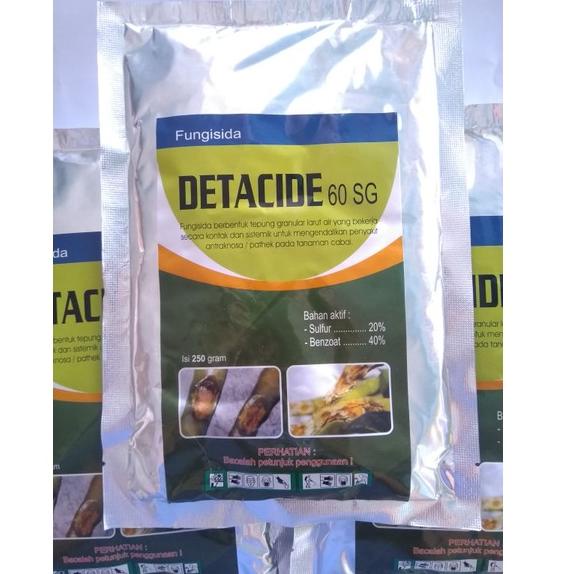 ➥ls Harga Termurah✤➥ DETACIDE 60SG 250gram fungisida kontak sistemik untuk pathek,obat patek antraknosa,busuk buah 100 ✹