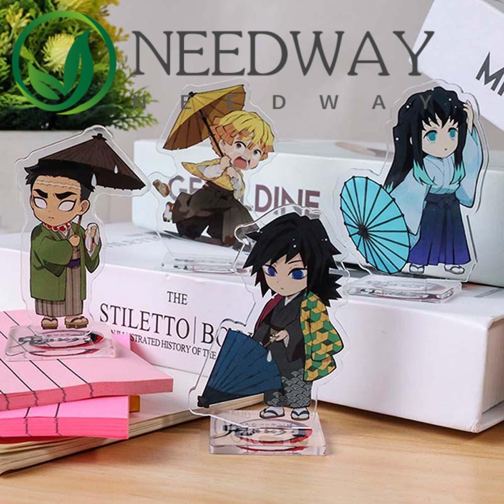 Needway  Cute Desktop Decoration Anime Figure Model Plate Demon Slayer Agatsuma Zenitsu Model Toy Kimetsu no Yaiba Tomioka Giyuu Cartoon Kamado Nezuko Desktop Standing Card