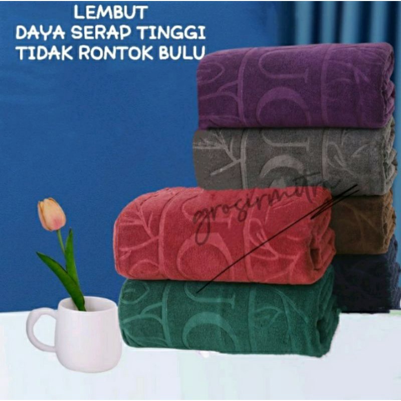 Handuk Mandi Dewasa Jumbo 80x155cm dan 70x140cm Handuk Mandi Dewasa Microfiber Embos