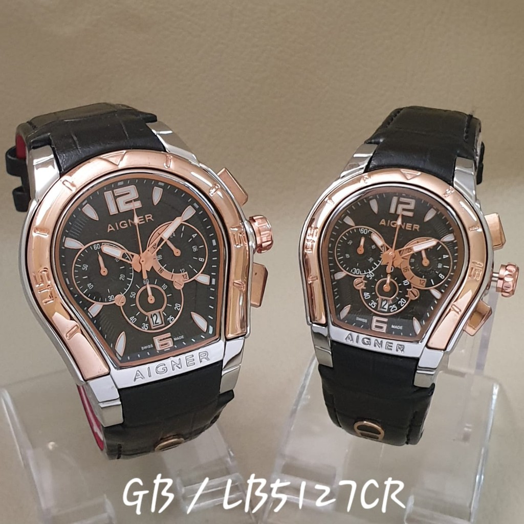 jam tangan couple AIGNER PASANGAN kulit fashion