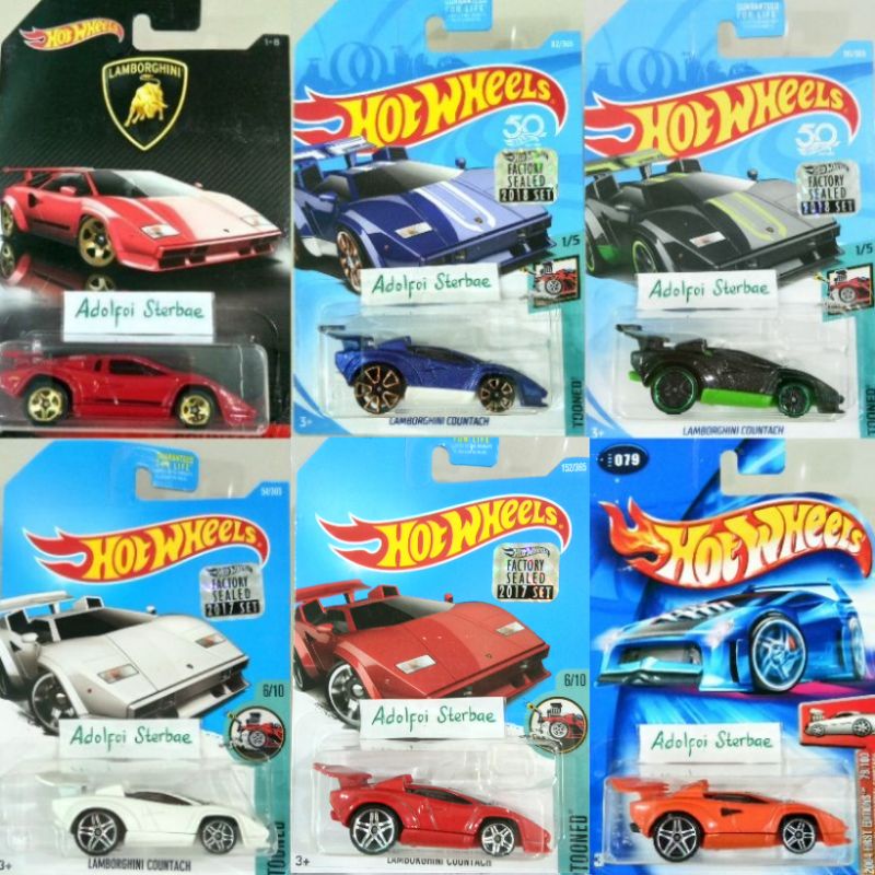 Jual Hotwheels hot wheels lamborghi   ni countach factory sealed edisi