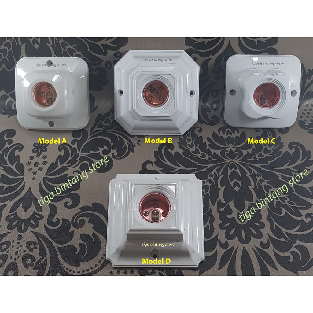 FITING LAMPU PLAFON SEGI 4, 6, 8 / FITING LAMPU SEGI TEMPEL RUBYTECH / FITING LAMPU OVAL