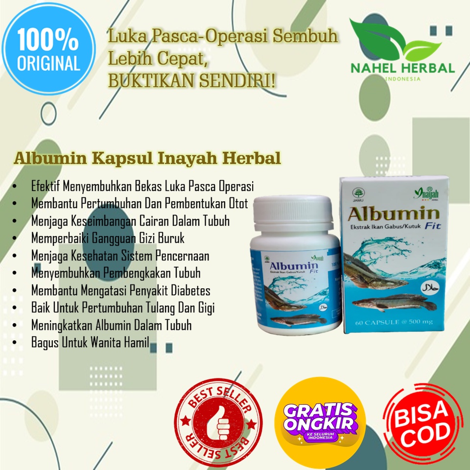 Diskon Gratis Ongkir & Cod - Terbukti Ampuh 100% Asli Kapsul Kutuk Albumin Minyak Ikan Gabus - Obat