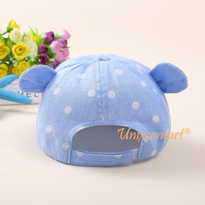 Topi Anak Bayi POLKADOT SMILE Baby Hat Topi Anak Bayi Bintik Senyum Telinga