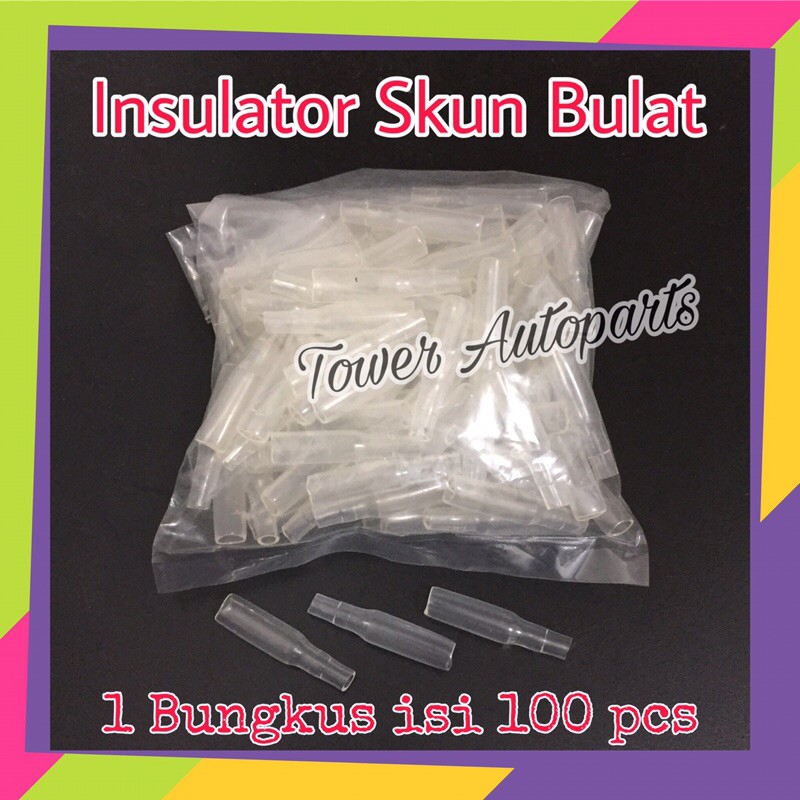 Paket Murah 100pcs - Insulator Kondom Plastik Terminal Skun Bulat Tebal Berkualitas