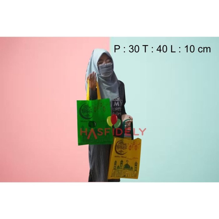

✨ BISA COD ✨ Tas Spundbond Idul Fitri | Tas Spondbond | Goodie Bag 38x45x10cm 12pcs