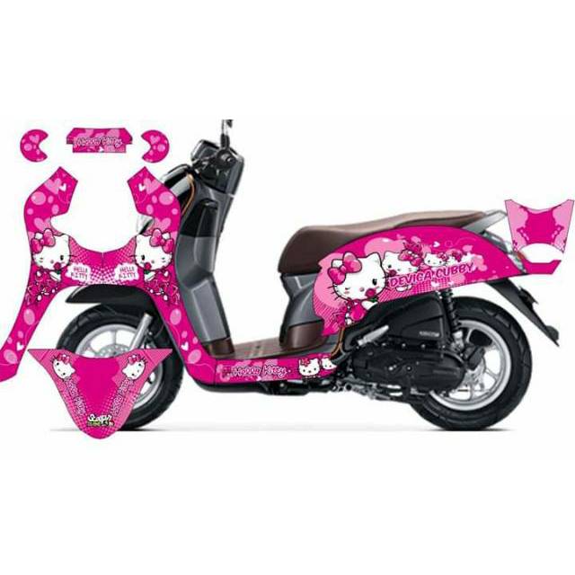 Sticker Scoopy hello Kity pink atau Decal sticker full body