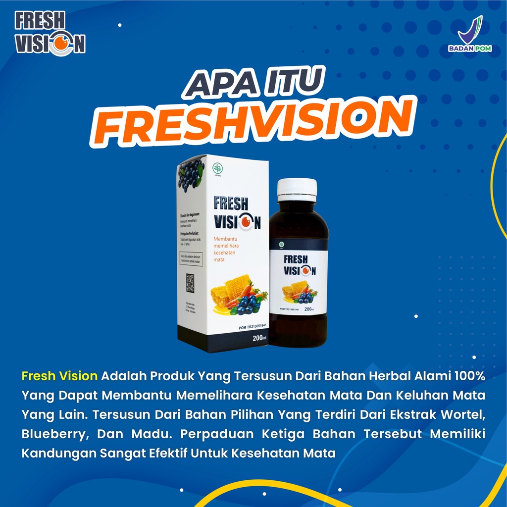 Fresh Vision - Suplemen Kesehatan Mata Kurangi Mata Minus Mines Gatal Perih Kering Cegah Katarak &amp; Tajamkan Penglihatan Eyefresh Full Fresh Pure Fresh 100% Madu Asli