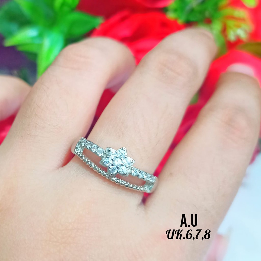 Cincin Dewasa Xp gaya wanita Korea simple dan manis gold&amp;silver, tidak karat COD