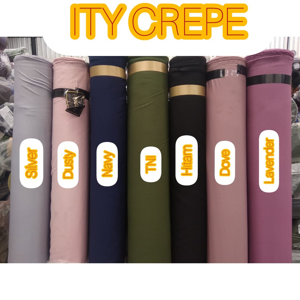 Kain ITY Crep - Bahan 1 Rolla Bahan Gamis Lembut Jatoh