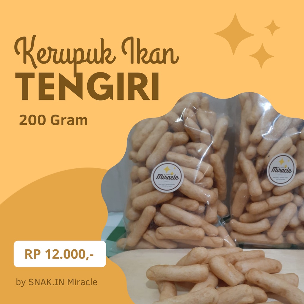 

SNACK CEMILAN JAJANAN KERUPUK IKAN TENGIRI 200 GRAM