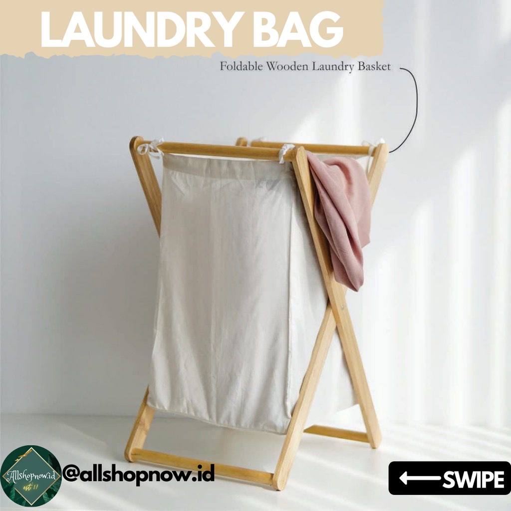 Laundry Bag / Keranjang Laundry / Laundry Organizer / Tempat Laundry / Tas Laundry Aesthetic