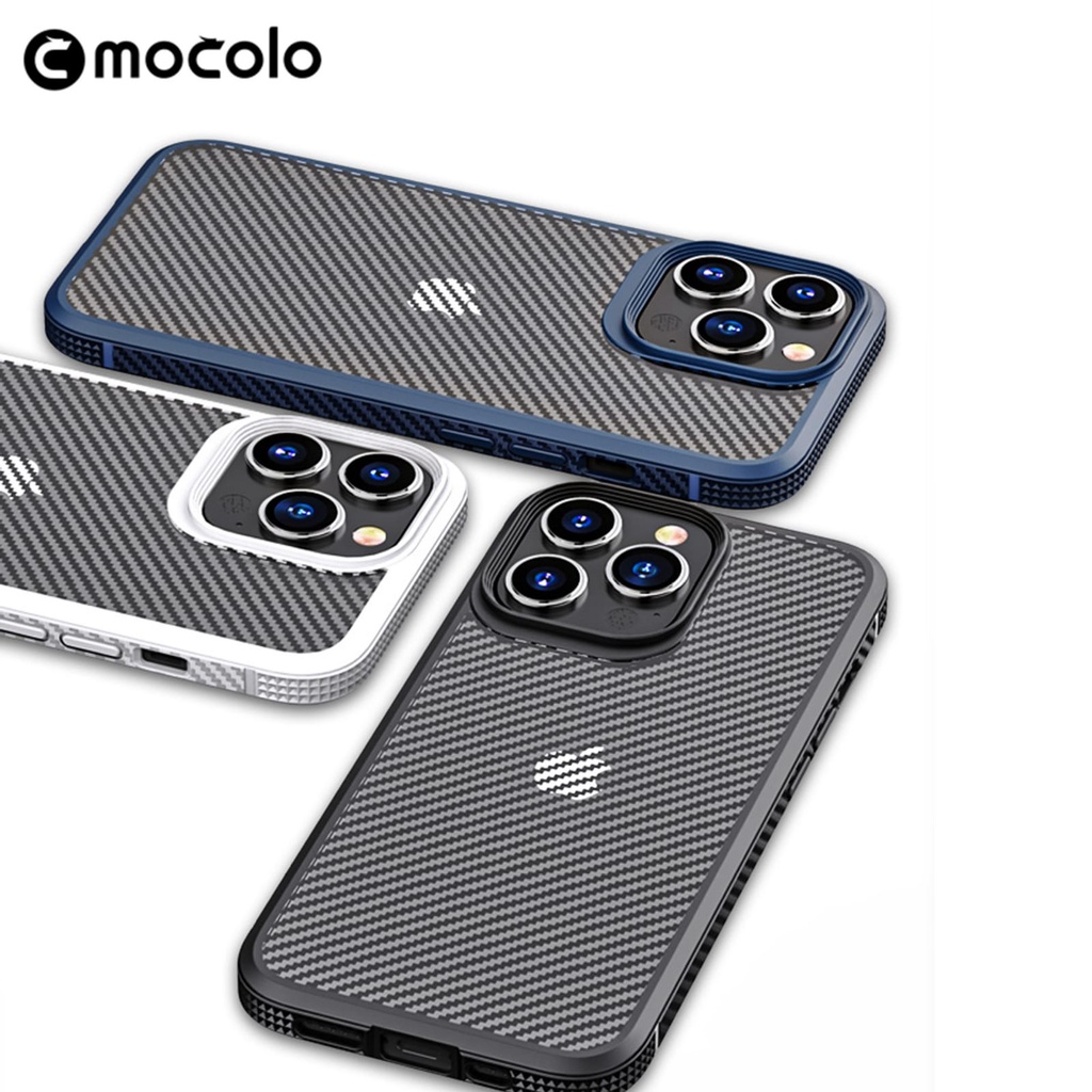 Case Iphone 13 Pro 13 Pro Max XR Soft Case Terbaru MOCOLO Original Motif Carbon Armor Clear Premium 