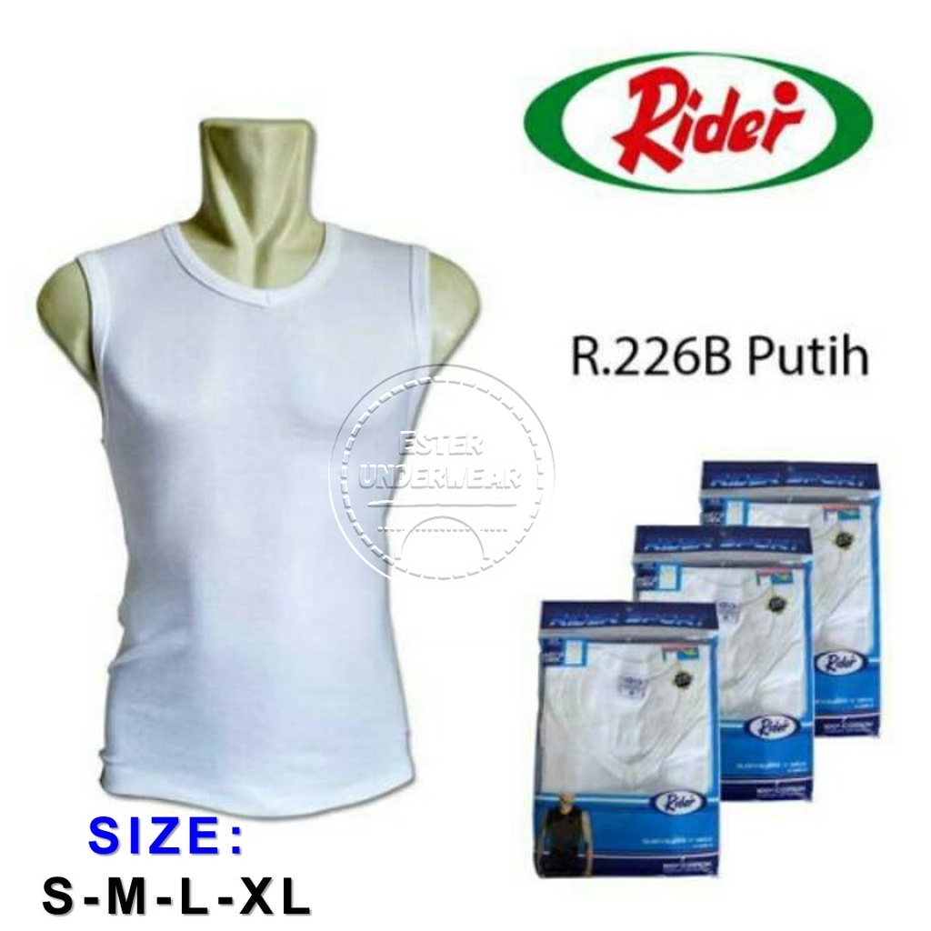 Kaos Sleeveless RIDER V-NECK R 226 PUTIH ISI 1Pcs