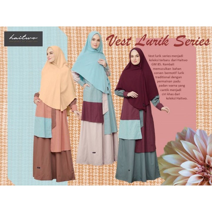 BAJU GAMIS COUPLE KELUARGA DRESS REMAJA MUSLIM WANITA TERBARU HAITWO GM 085 SYARI