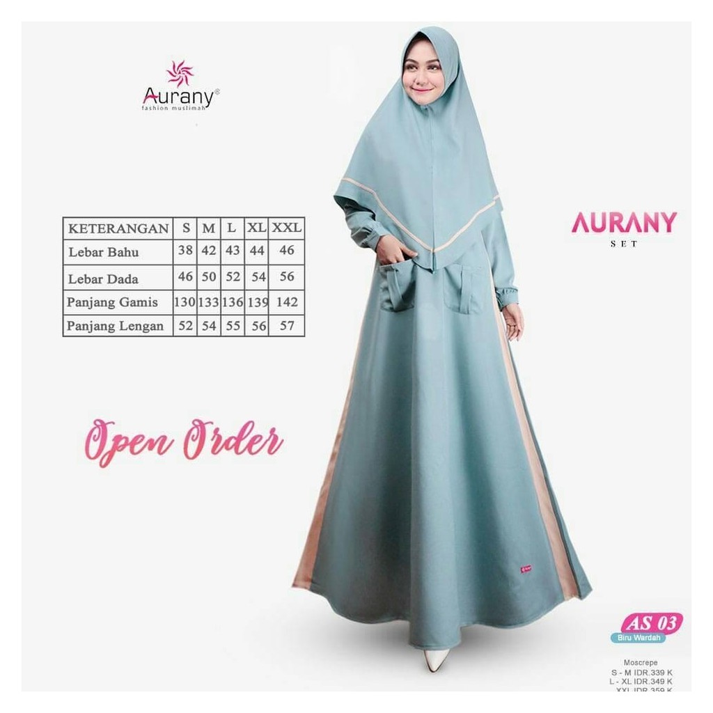 GAMIS AS 03 WARDAH 1 SET KHIMAR II  AURANY