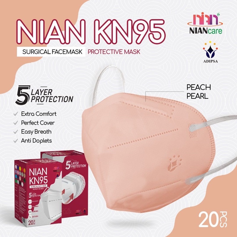 Masker KN95 Warna/Masker KN95 warna Peach Pearl/Surgical Mask
