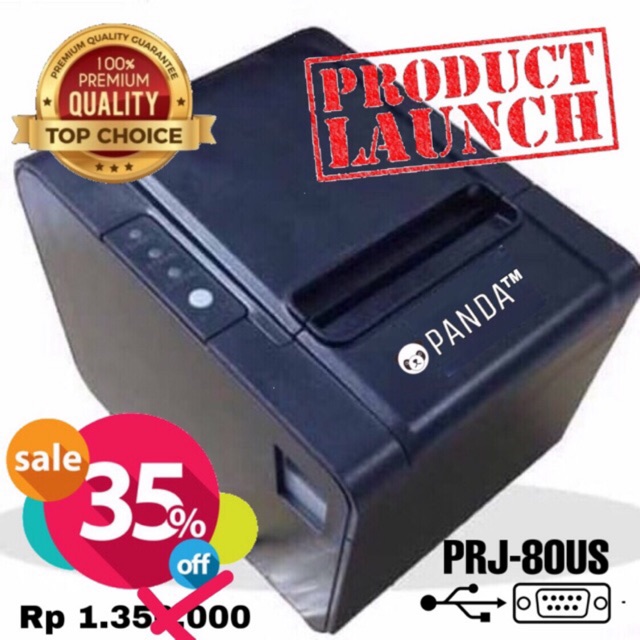 POS MINI PRINTER KASIR 80 MM THERMAL PANDA PRJ-80US USB-SERIAL-AUTO CUTTER 250MM PER DETIK