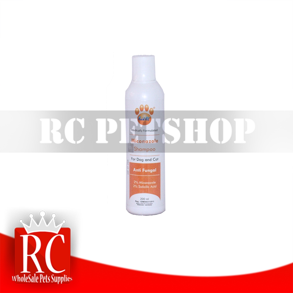 Shampoo Kucing&amp;Anjing Raid All Sheborrhea Miconazole Benzoyl 200 ML