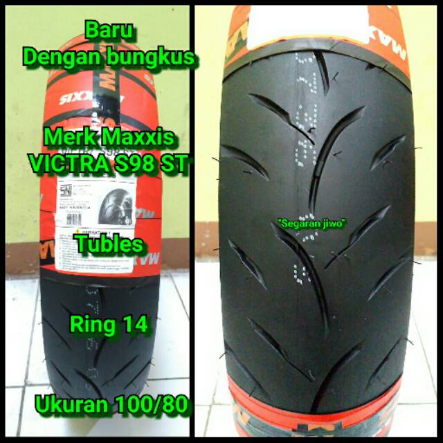 Ban tubles motor matic ring 14 Ukuran 100/80 merk Maxxis victra ban belakang honda vario 150