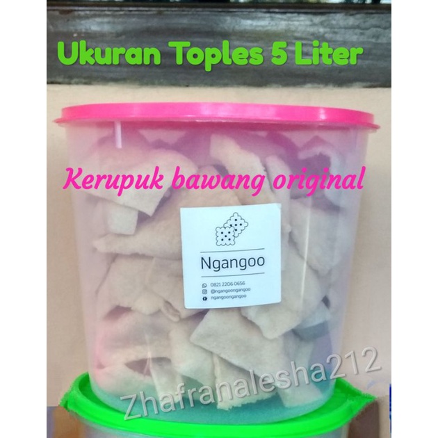 

kerupuk bawang Mateng original khas gunung kidul kemasan toples 5 Liter