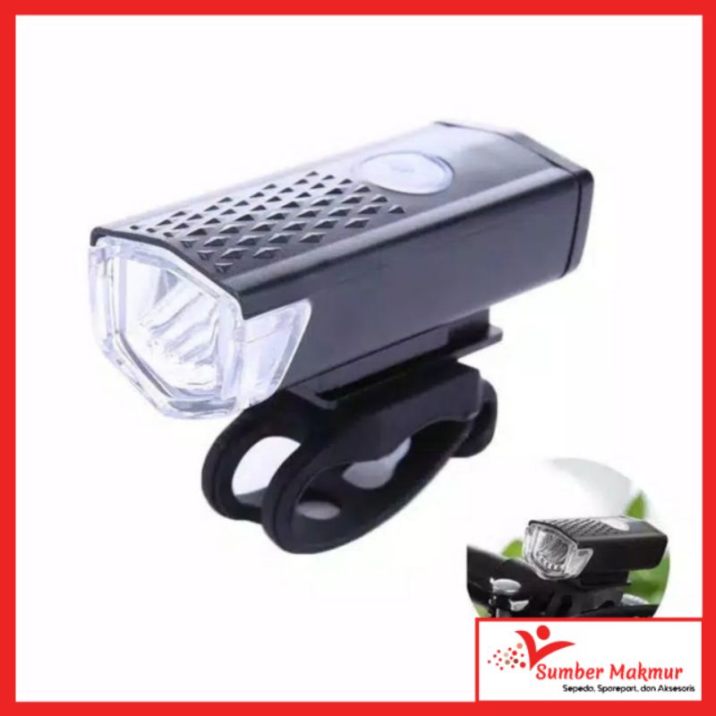 Lampu Sepeda Depan LED Anti Air Terang Kelap-kelip Untuk Sepeda Gunung BMX Lipat Mini Anak dan Dewasa USB Charging Cas Casan