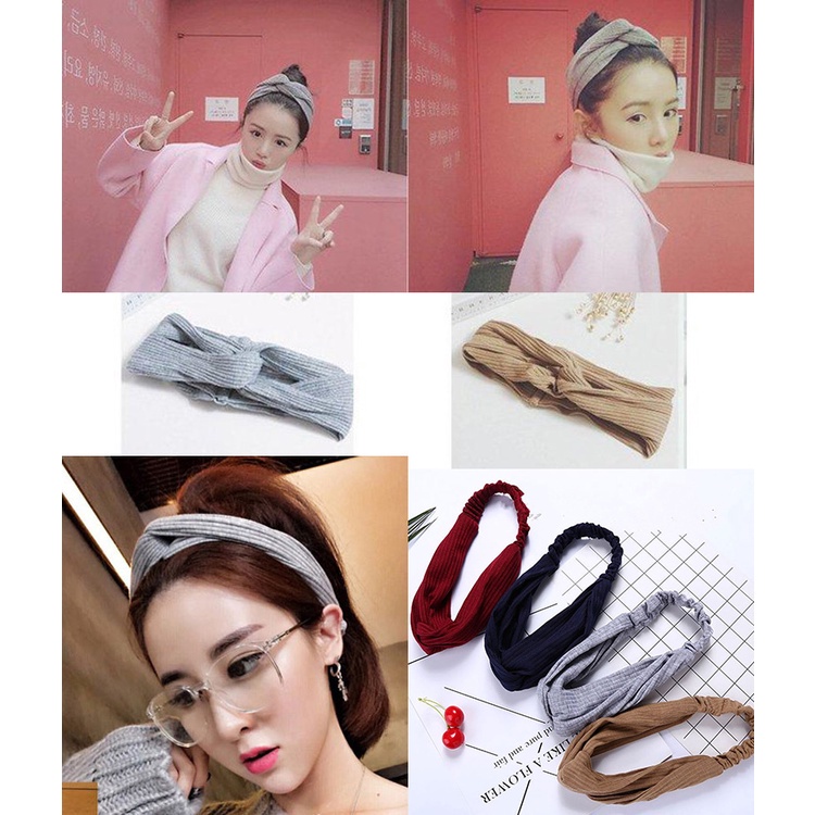 Bando Rambut ala Korea Bandana AB04 Rajut Aksesoris Wanita Hairband ACC