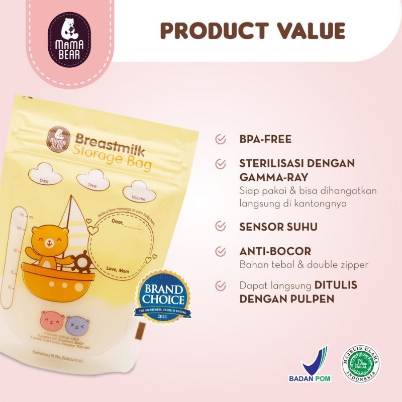 Mamabear Kantong Asi 120 ML isi 30 / Breast milk Mama Bear