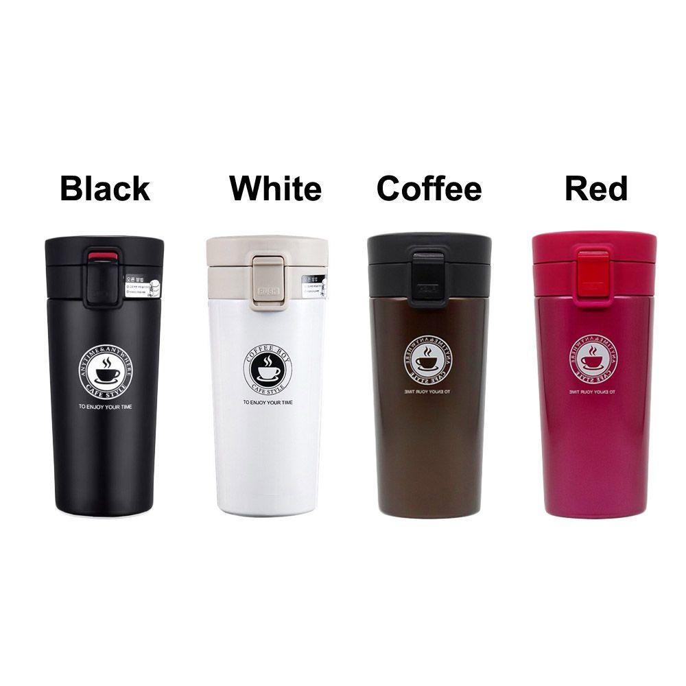 Solighter 380ml Insulated Travel Coffee Mug Botol Air Anti Tumpah Tumbler Vacuum Double Wall Stainless Steel