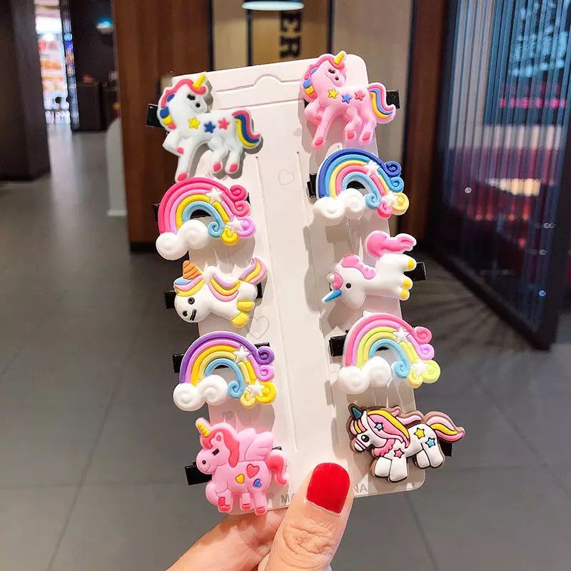 10 pcs jepitan rambut anak perempuan motif unicorn