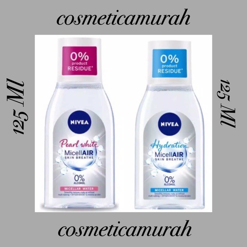 [ 125 ml ] nivea Micellair water hokkaido | nivea micellar water | Nivea pembersih wajah hydration || nivea micelaar water pearl white || micelair water black expert