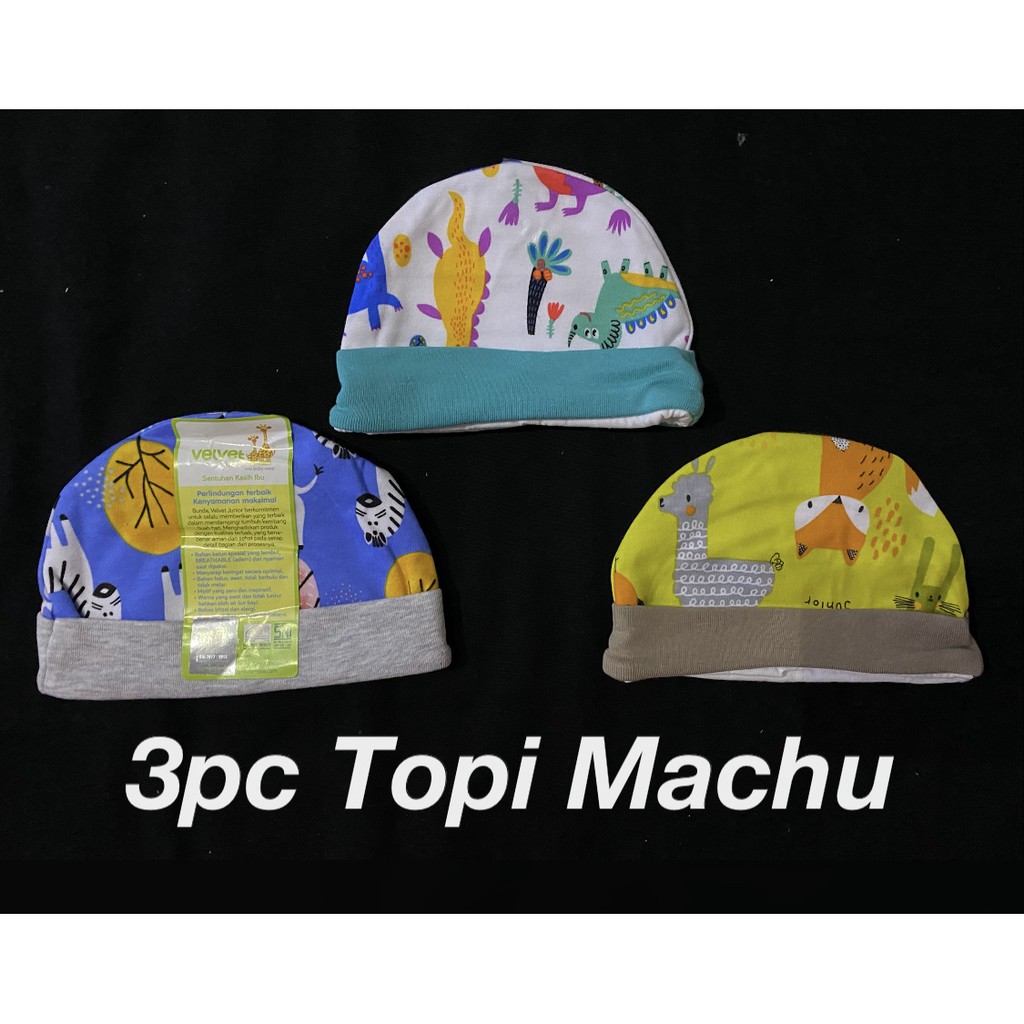 3 pcs Topi / Sarung tangan Velvet Untuk Bayi 0-12 bulan (unisex) CBKS