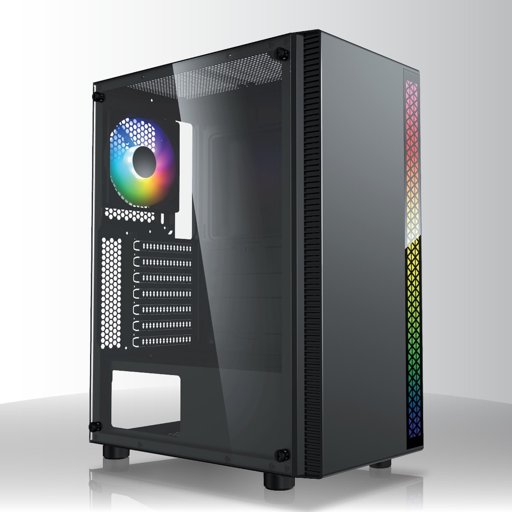 Casing Infinity Flash V4 Tempered Glass ATX mATX Gaming Case