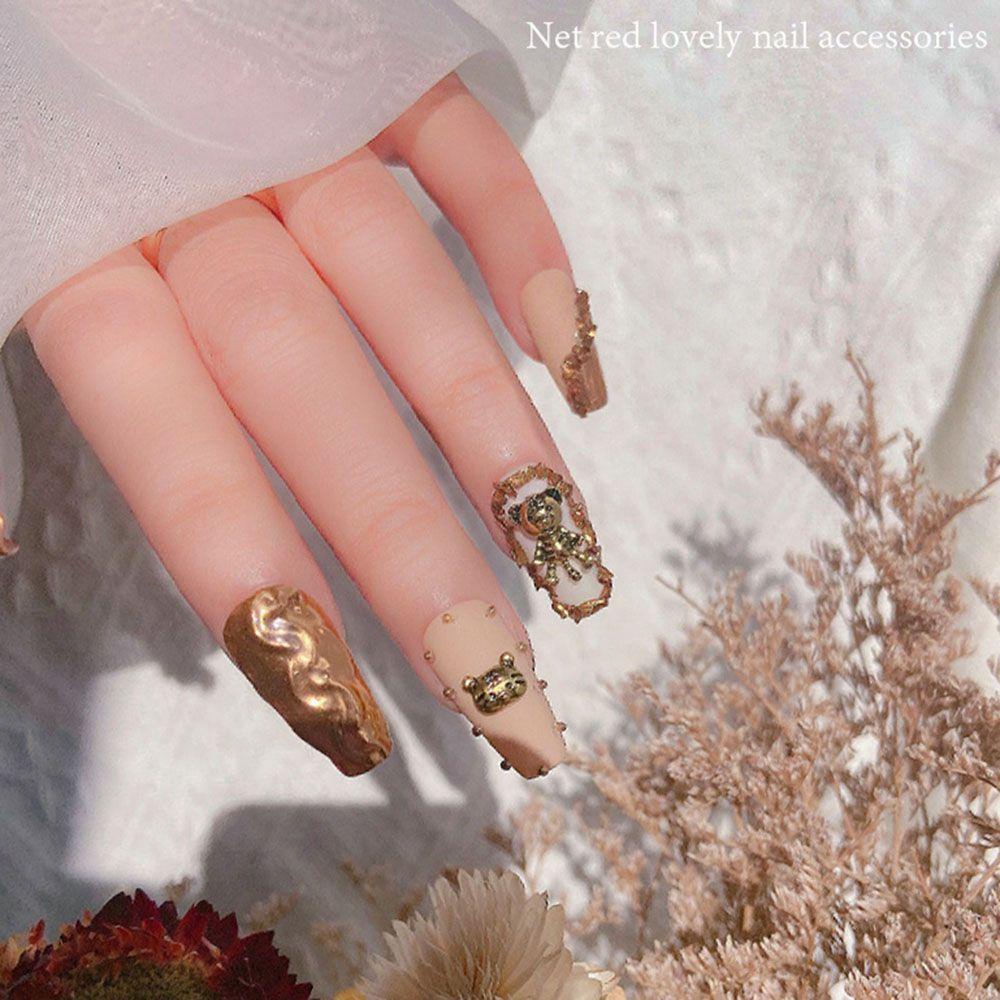 Mxbeauty Ingots / Tahun Baru Cina / Imlek Bahan Alloy Warna Gold Untuk Aksesoris Nail Art 2022|Alat Nail Art DIY