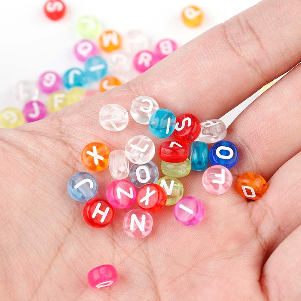 Needway  Accessories DIY Beads Crafts Jewelry Findings Jewelry Accessories Necklace Metal Color Round Shape Bracelets Transparent Acrylic Letter