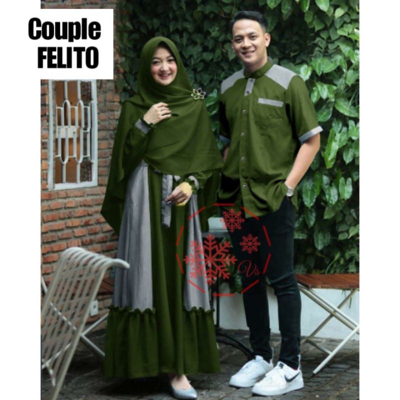 COUPLE FELITO/BAJU COUPLE MUSLIM WANITA DAN PRIA/COUPLE PESTA/GOOD QUALITY.