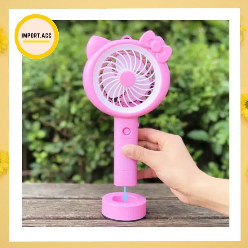 Kipas Angin Lampu Led Hand Mini Fan Usb Portable Karakter [import]